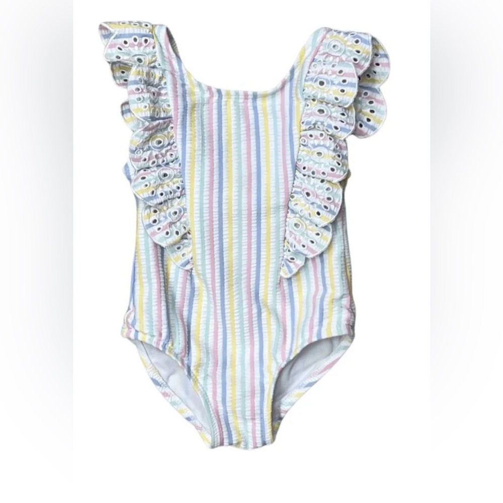 Little me striped bathing suit NWT 24 months.